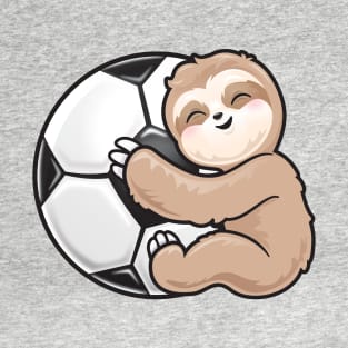 Soccer Baby Sloth Hugging Ball T-Shirt